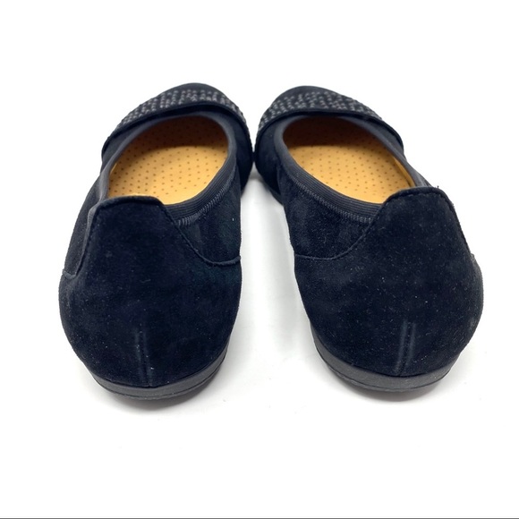 Gabor suede black studded laser cut flats 160.17 - Picture 7 of 10